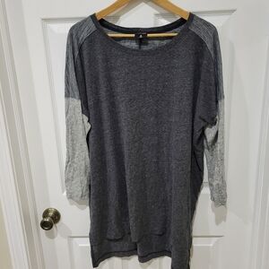 HOMAGE Gray 3/4 Sleeve Boxy Shirt
